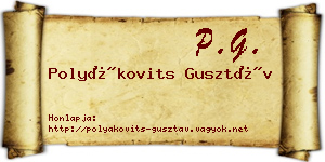 Polyákovits Gusztáv névjegykártya